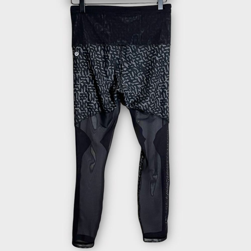 LULULEMON Running In The City 7/8 Luxtreme Mesh Geo Tight Leggings Size 6 - Picture 4 of 6